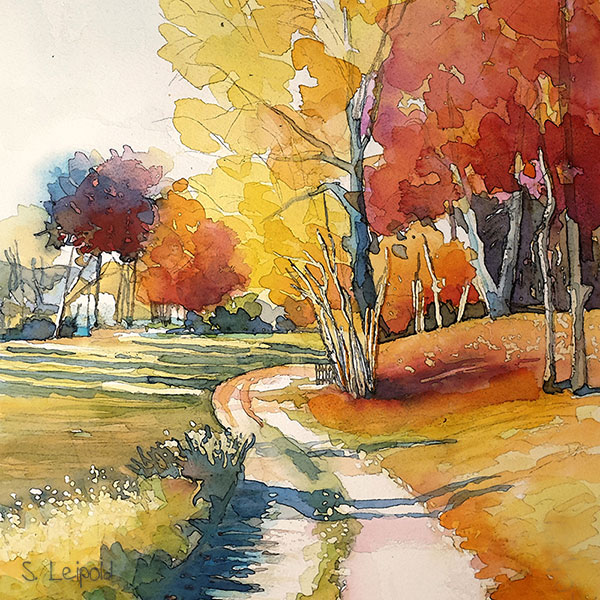 Aquarellurse, Herbstbild, Sabine Leipold